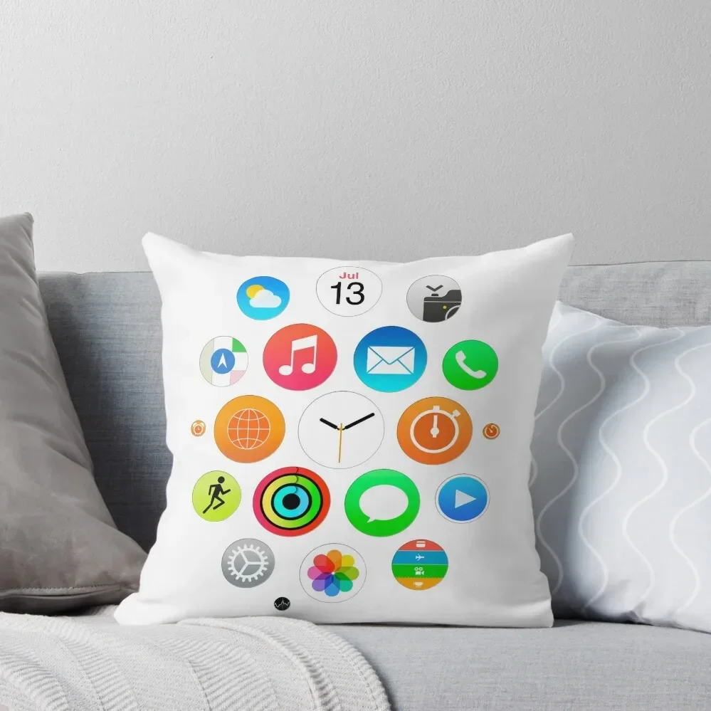 Apple Watch Face - Apps Throw Pillow Ornamental Pillow Cushion Cover Set Cushions pillow