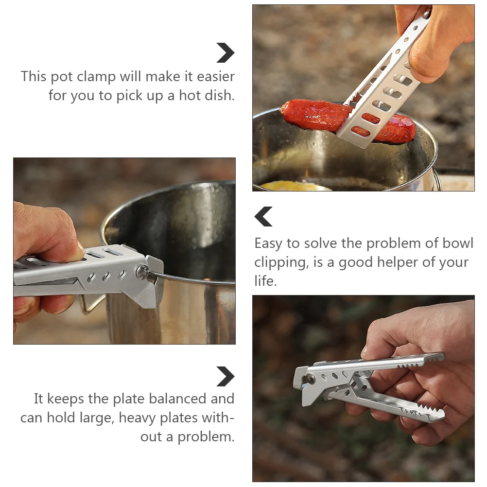 

Pot Gripper Clip Aluminum Alloy High Temperature Resistant Anti-Scald Clamp for Hot Bowls Plates Steamer Holder Kitchen Camping