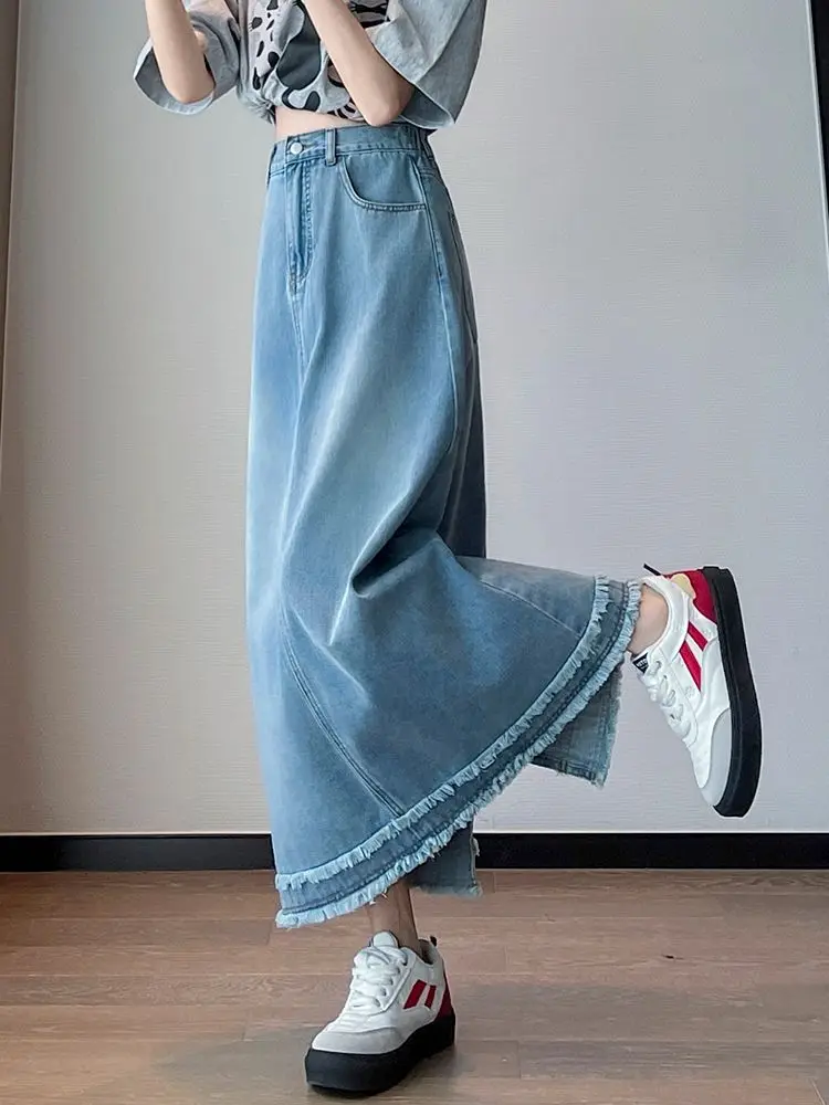 

Женская ковбойская юбка-полусолнце свободного кроя с высокой талией А-силуэта, коллекция Весна/Лето 2026