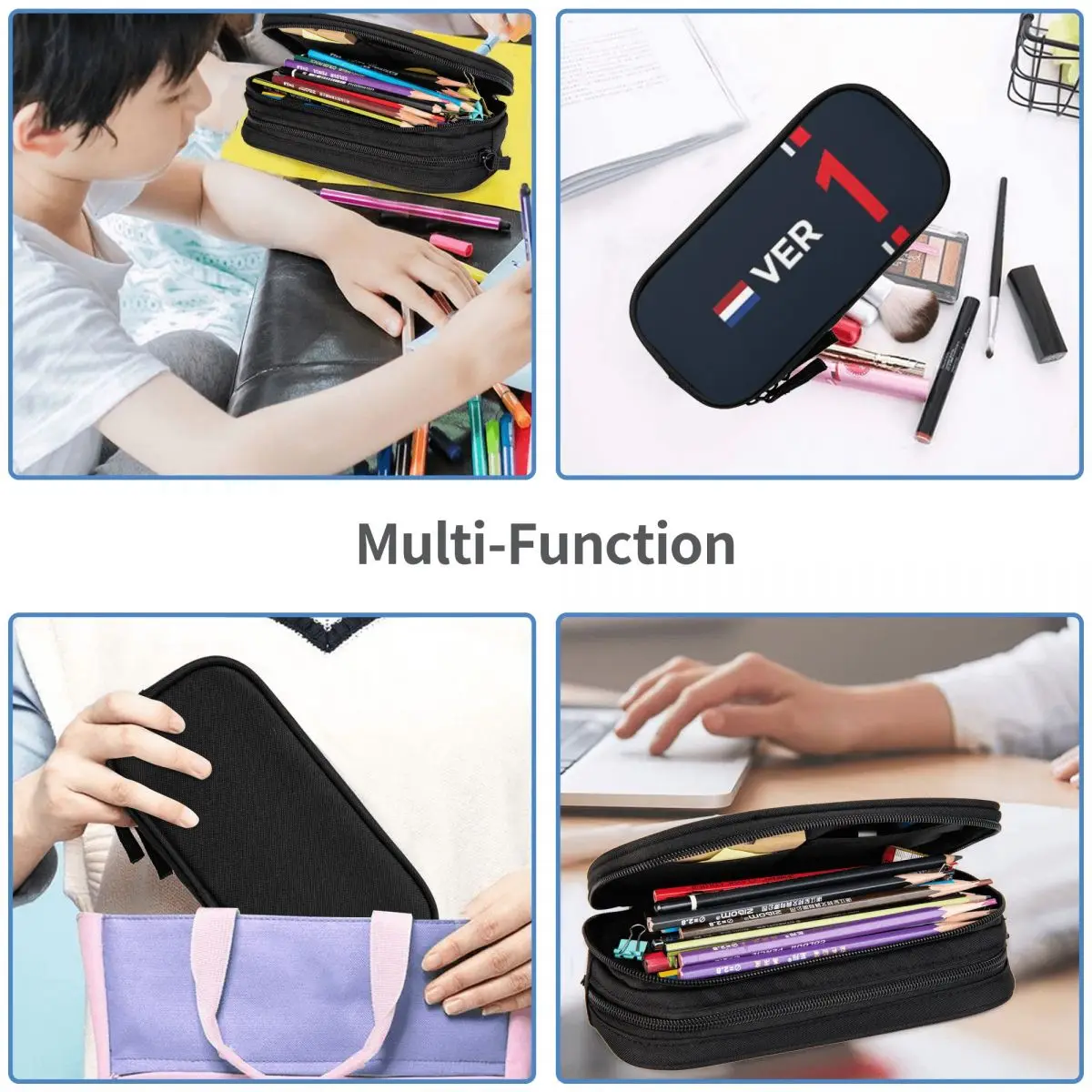 F1 2022 - #1 Verstappen Pencil Cases Large Capacity Pen Bags Pen Box Pencil Pouch For Boys Girls Students Stationery School