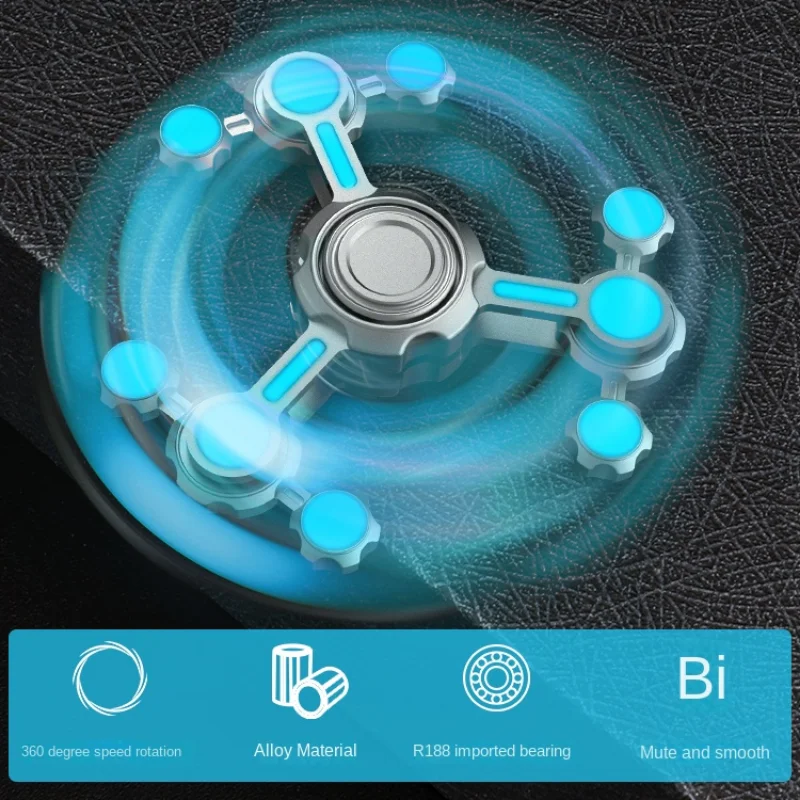 Technologie Gevoel Chaos 3 Dubbele Slinger Lichtgevende Fidget Spinner Legering Super Lange Tijd Vinger Stress Reliëf Speelgoed Voor Volwassenen Kinderen