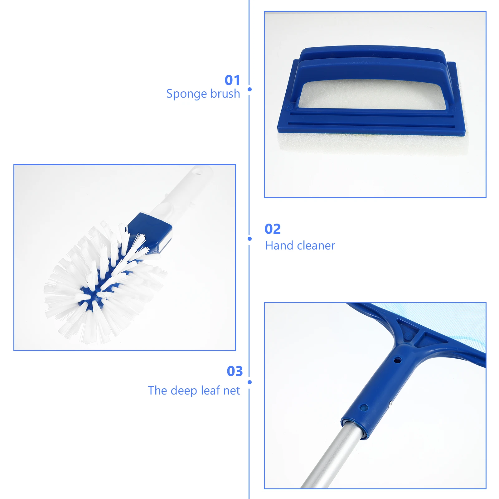 

1 set Swimming Cleaning Leaf Skimmer Net Fine Mesh Net For Spas Hot Tubs Lightweight Durable Pool Cleaning Brush Kit