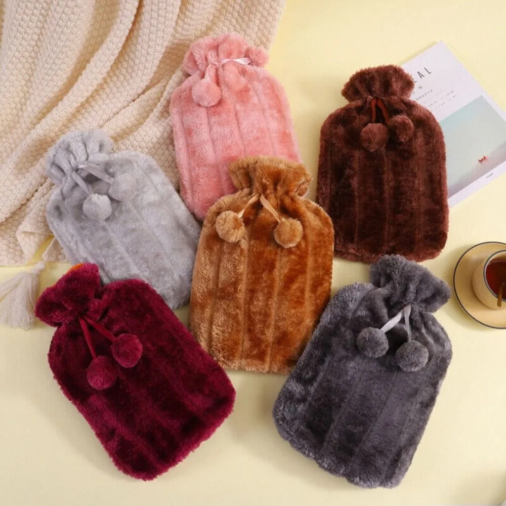 Removable Hot Water Bottle Cover Cold-proof Explosion Proof Covering Portable and Reusable Washable Faux Fur Fleece