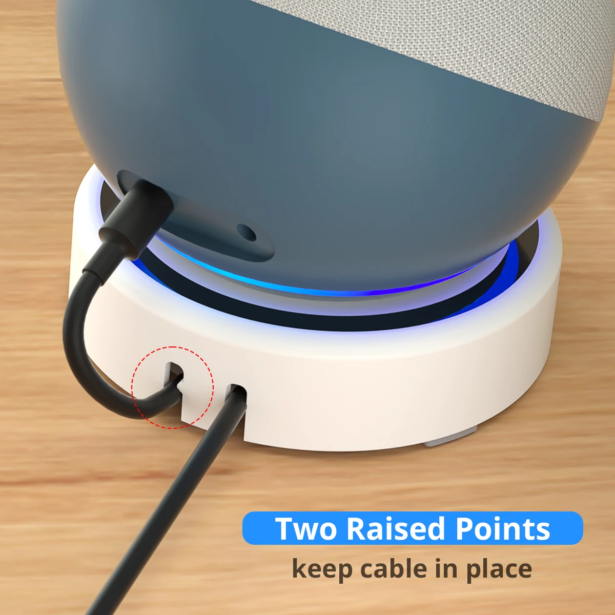 Table Stand for Echo Dot 5th/4th Apple HomePod Mini Google Home Mini Cable Organizer Smart Speaker Desk Stand with Black Ring