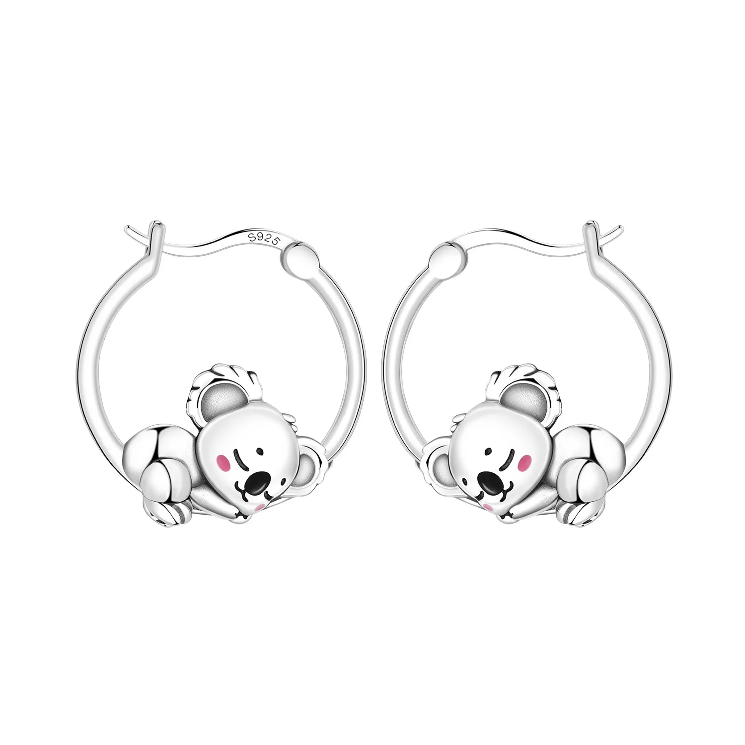 MISEFF S925 Sterling Silver Earring Cute Animal Koala and Sloth Earrings Original Versatile Fashion Jewelry Birthday Gift