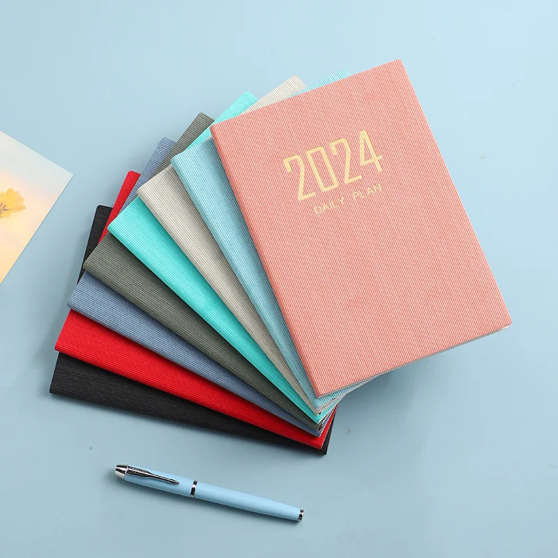 2024 A5 دفتر خطة يومية تقويم إنجليزي شهري عبر الحدود دفتر أسبوعي التقويم الدفاتر والمجلات لمكتب المدرسة