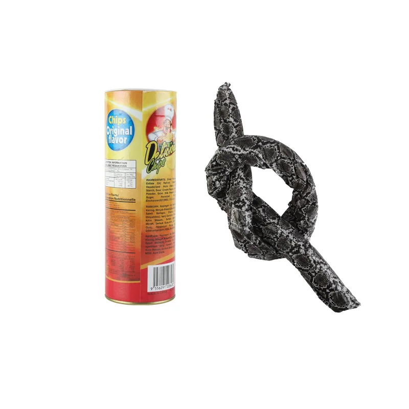 The Potato Chip Snake Can Jump Stage Magic Tricks Spring Snake Toy April Fool Day Halloween Party Jokes in A Can Gag Gift Prank