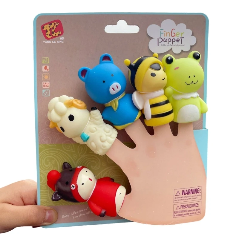 A5yc Bulk 5 Puppets mano creatura in gomma Fingta per il gioco per ragazzi Attività in classe Girls