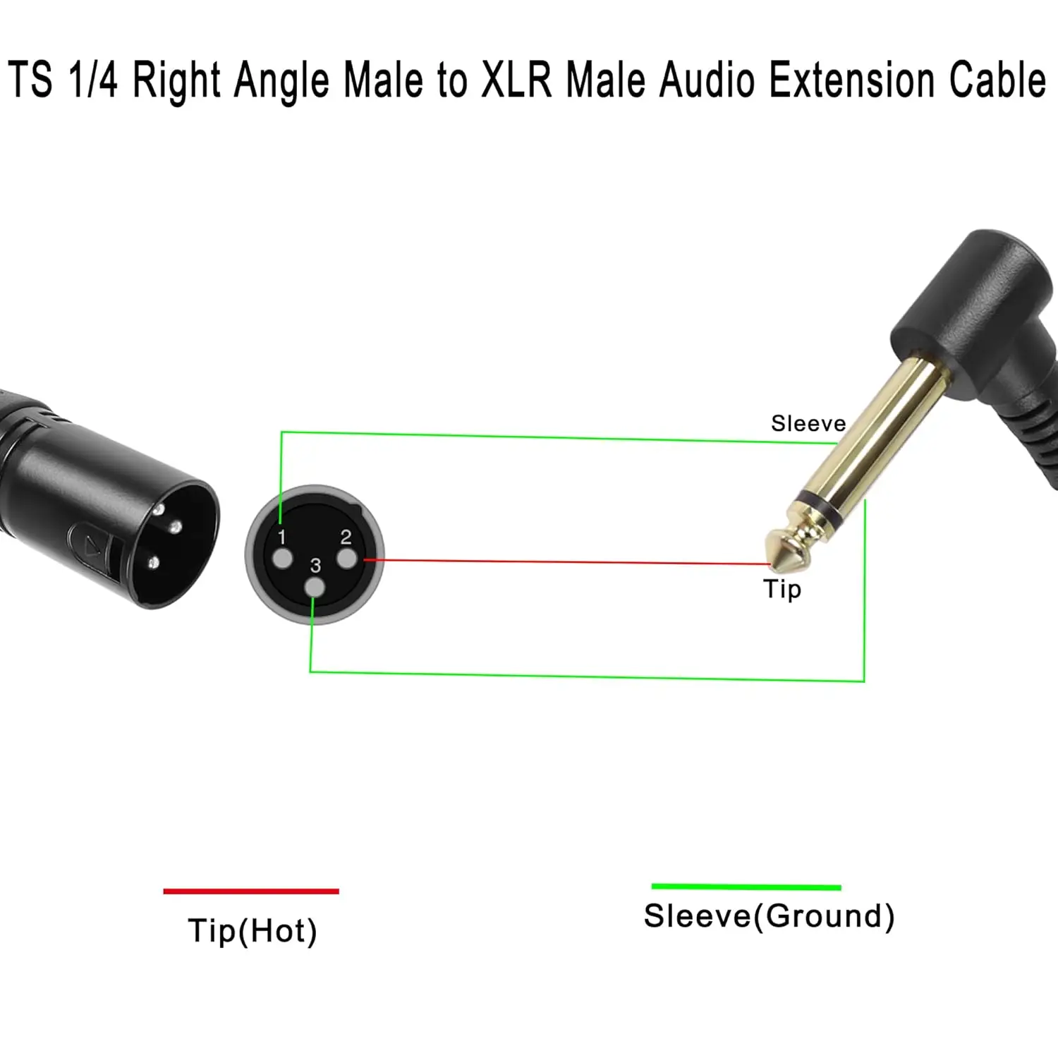 الزاوية اليمنى TS 6.35 مللي متر 1/4 "ذكر أحادي إلى XLR ذكر غير متوازن محول الصوت تمديد كابل لميكروفون مكبر صوت خلاط