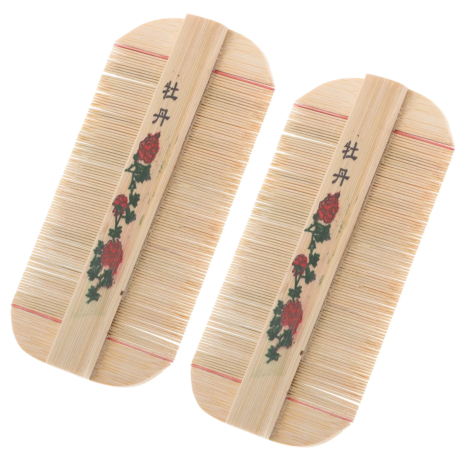 2 قطعة الخيزران غرامة الأسنان القشرة مشط الشعر الاستمالة فروة الرأس مدلك Nits مزيل للأطفال النساء الرجال المحمولة الخيزران