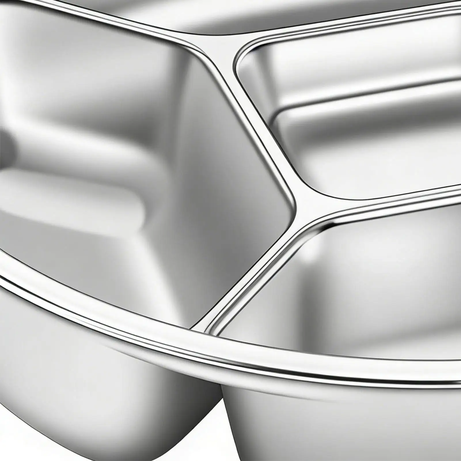 Divided Serving Tray Stainless Steel Food Steaming Platter with Handle Sectional Fruit Tray for Home Apartment Parties Family