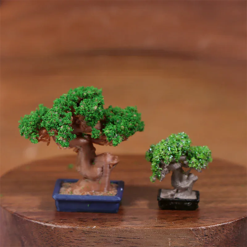 /GJ/Dollhouse Simulation Mini Green Tree Potted Dollhouse Home Decorations Dolls House Micro Landscape Garden Ornament 1/12