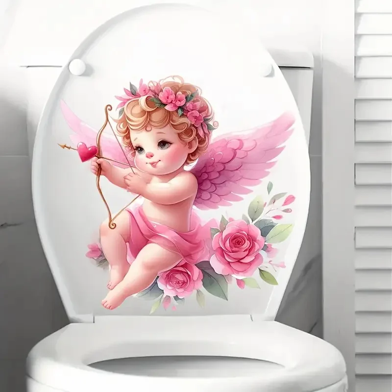 

Love Bow and Arrow Toilet Stickers, Bright Bathroom for Home Decoration, Vinyl Animal Decals, Art Wall Paper, Poster