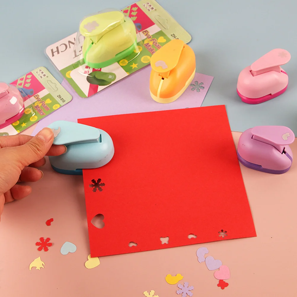 

3Pcs Kids Paper Punch Reusable Craft Hole Punch for DIY Greeting Cards Scrapbooking Paper Puncher Craft Hole Punches