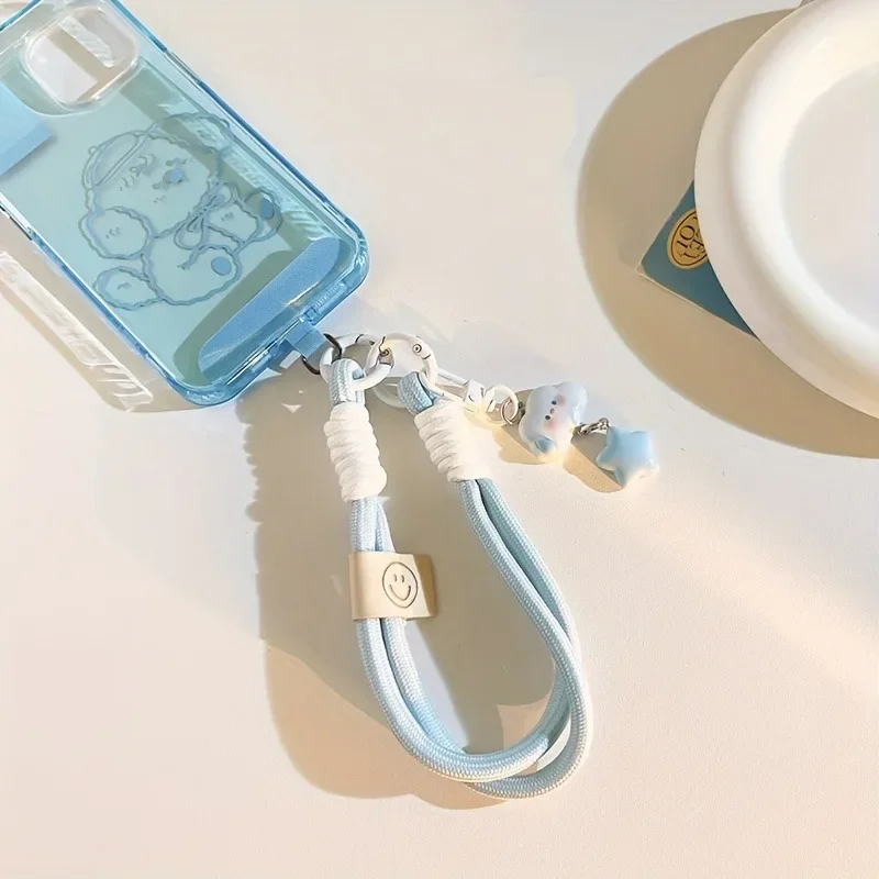 New Colourful Mobile Phone Strap Short Wrist Strap Clouds Star Charm Keychain Camera Chain Lanyard Universal Phone Case Lanyard