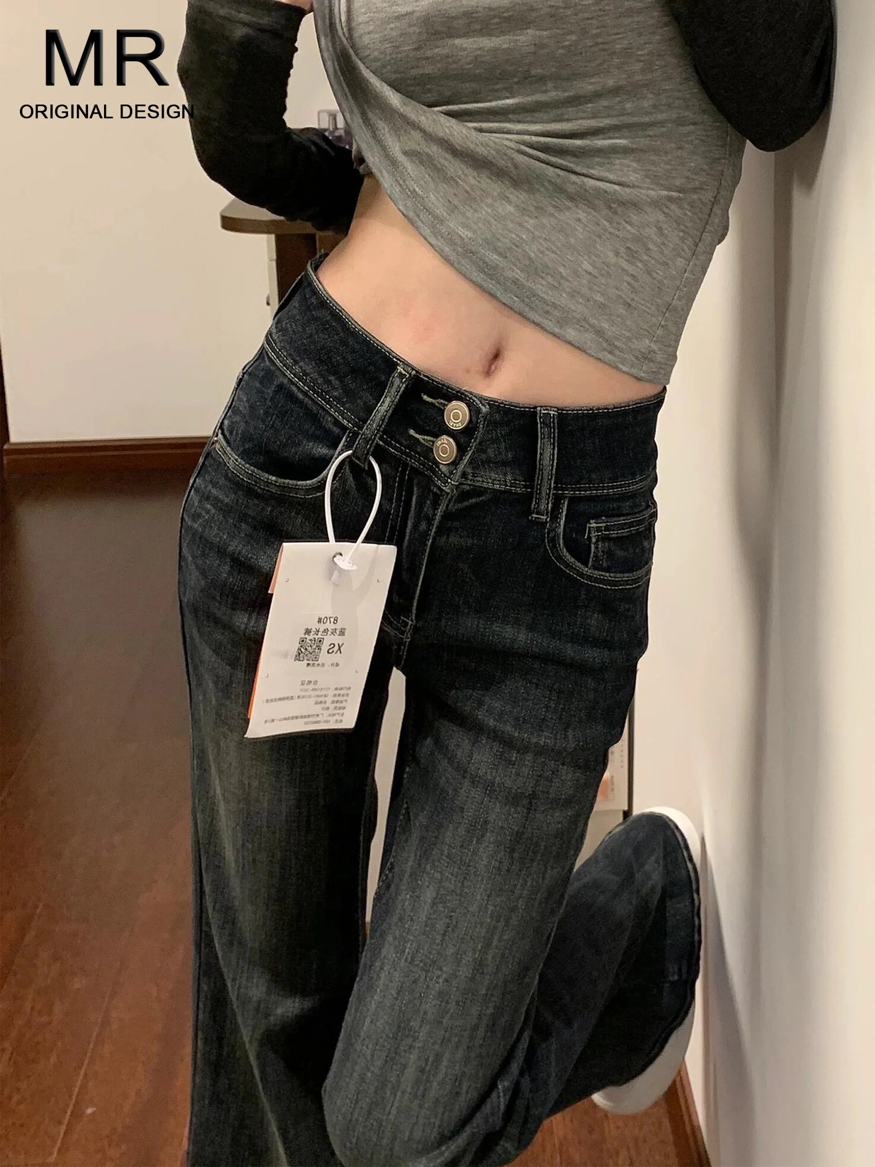 

Модные женские джинсы-клеш с высокой талией, утепленные флисом, новинка лета 2026, длинные брюки для коррекции фигуры