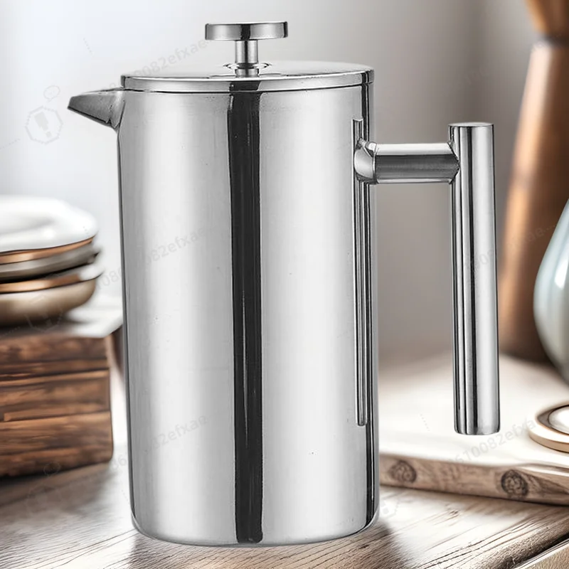 304 Stainless Steel French Press Coffee Maker, Double Wall Insulated Espresso & Tea Maker, Heat Resistant Home Coffee Plunger