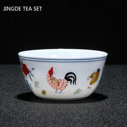 Antique Ceramic Master Cup Portable Personal Single Mug Meditation Cups Chinese White Porcelain Teacup Tea Set Accessories