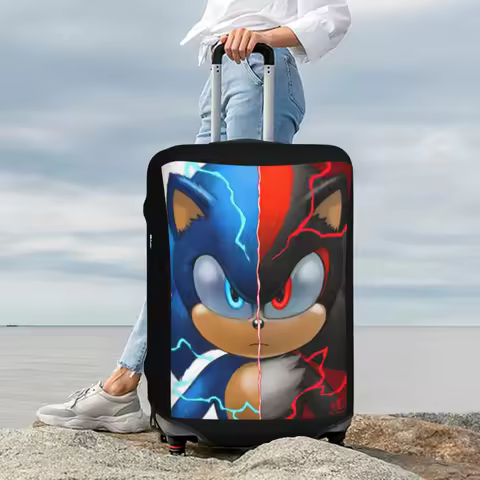 Sonic Shadow Suitcase Cover Protection Elastic Travel Luggage Protector Covers for 18-32 Inch