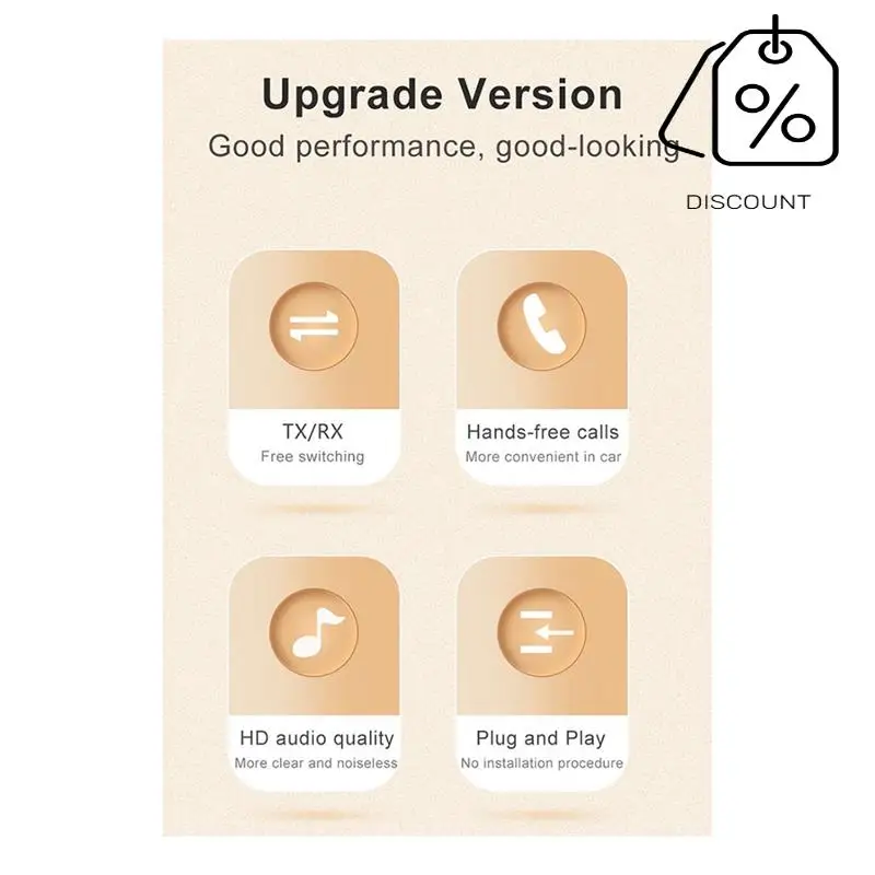 ABMF-2 In 1 Wireless Bluetooth Compatible 5.0 Receiver Transmitter Adapter 3.5Mm Jack For Car Music Audio Headphone Receiver Dur