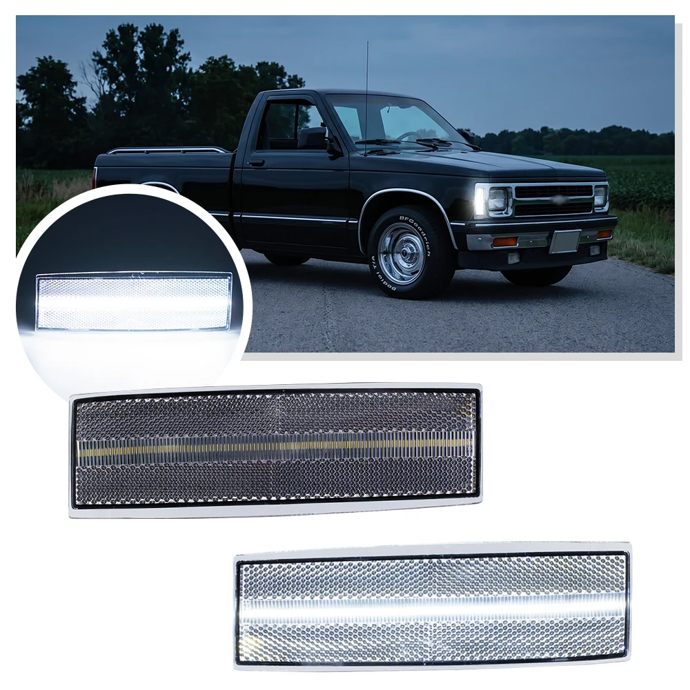 2PCS LED Front Corner Light for 1982–1993 Chevrolet chevy S-10 GMC S-15 Jimmy Sonoma Syclone Typhoon white side marker light