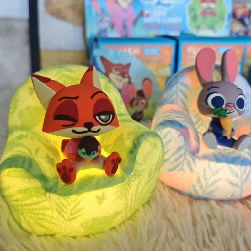 공식 주토피아 2 주디 홉스 나이트 라이트 블라인드 박스 정품 주변기기 플러시 소파 터치 컨트롤 피규어 데스크탑 장식 홀더