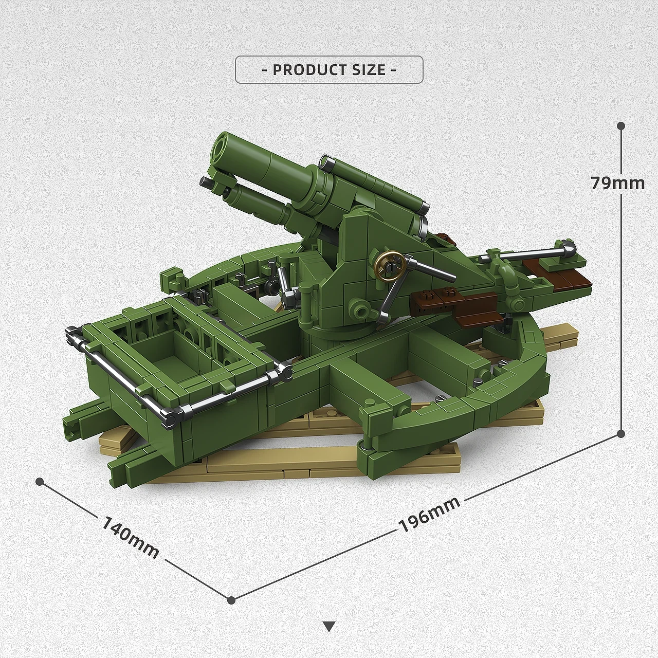 Military Series British Army 9.2-inch Howitzer-Style Buildable MOCAnti-Aircraft Gun Model Toy