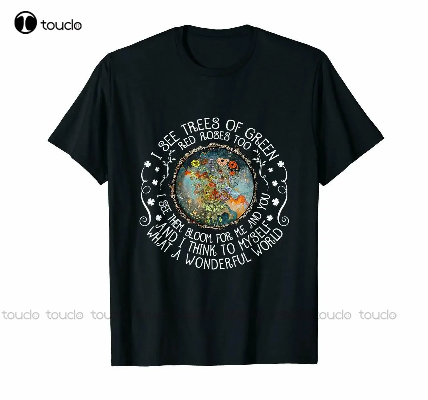 And I Think To Myself What A Wonderful World T-Shirts Tee Us Cotton Trend Alien  Shirt Fashion Tshirt Summer New Popular