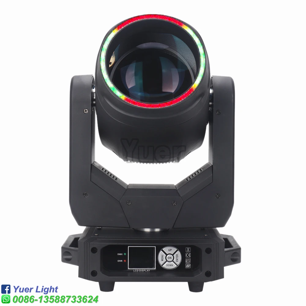 YUER LED 200W RGBW Beam Spot Light DMX512 Moving Head DJ Bar Music Party Show Stage Equipment Atomization Rainbow Effect