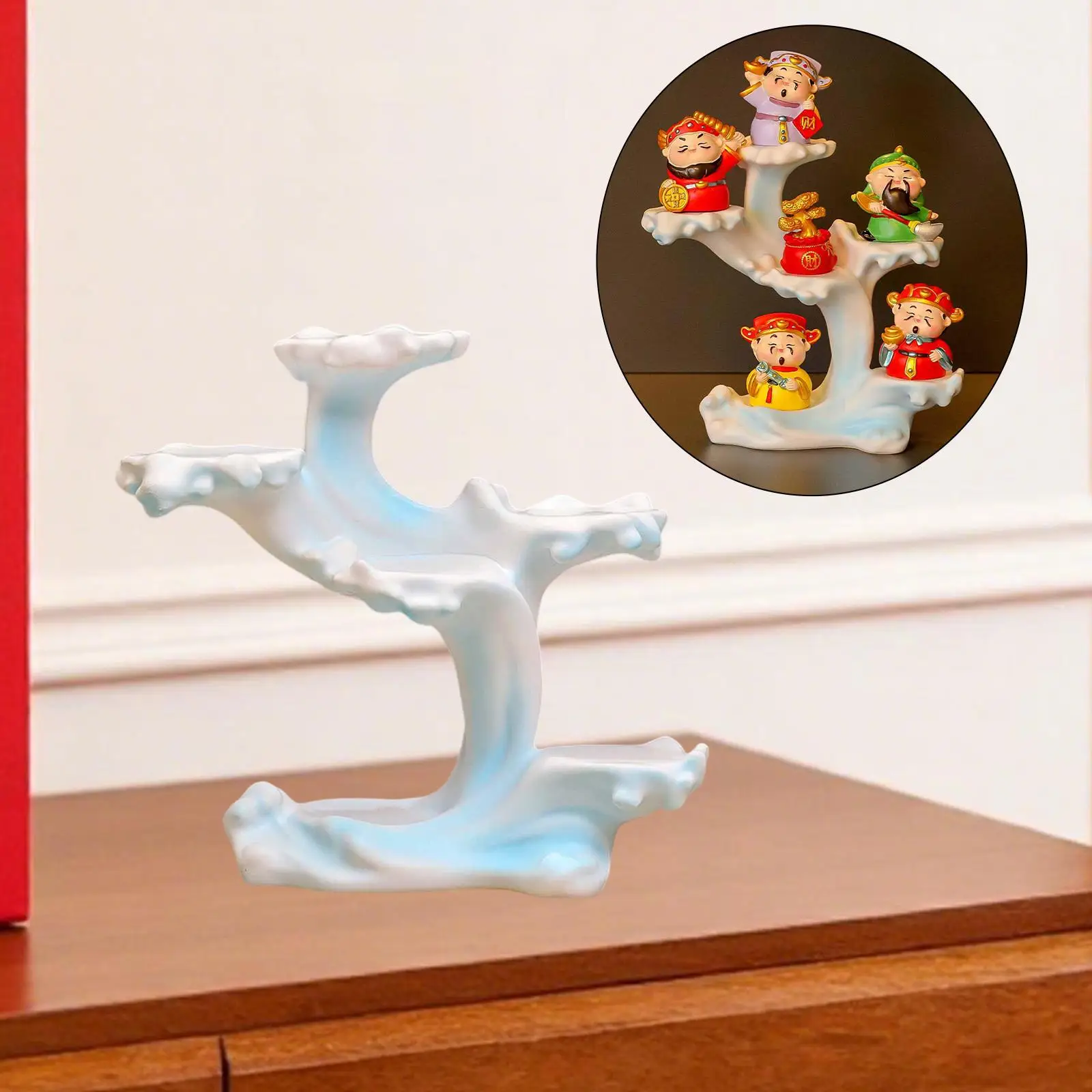 Miniature Figurine Organizer Resin Display Stand Multi Layer Counter Rack for Office Desk Home Decor