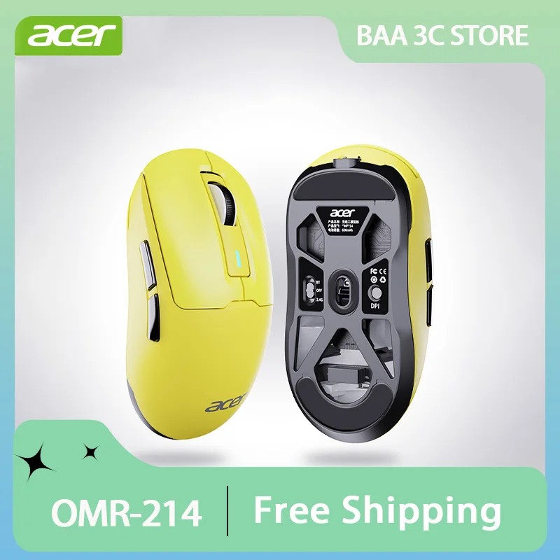 mouse para jogos sem fio acer bluetooth baixa latencia leve esportes mouse para jogos modo 24g paw3104 8000dpi fps 01