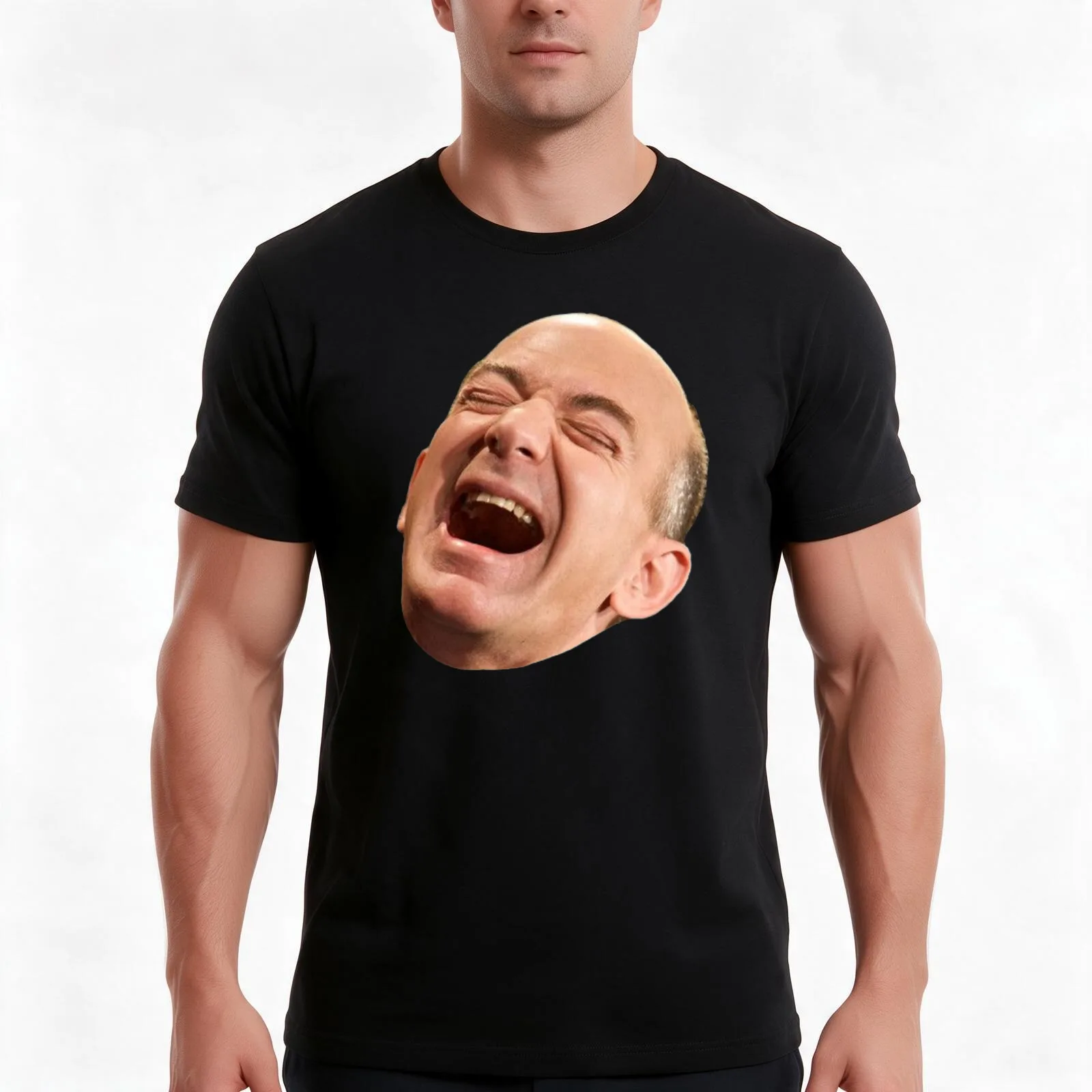 Jeff Bezos Laughing T-Shirt Summer Casual Cotton Tee Oversized Streetwear Tops Vintage Graphic Print Loose Fit Short Sleeve