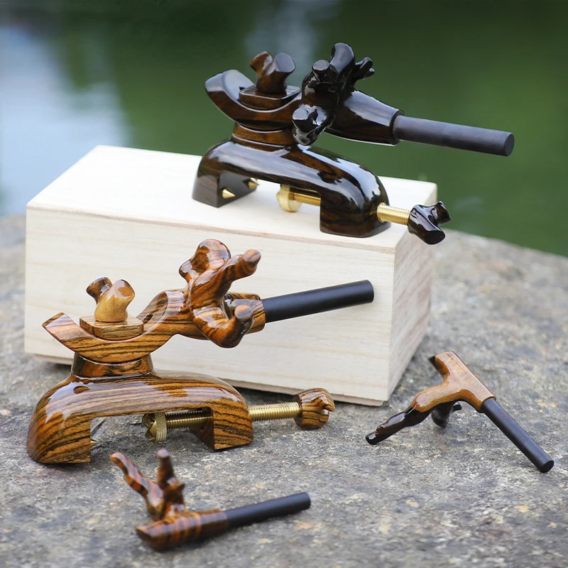 Fishing Rod Holder Adjustable Wooden Japanese-Style Fish Rod Fishing Asian element Accessories Bracket Fishing Rack Tool