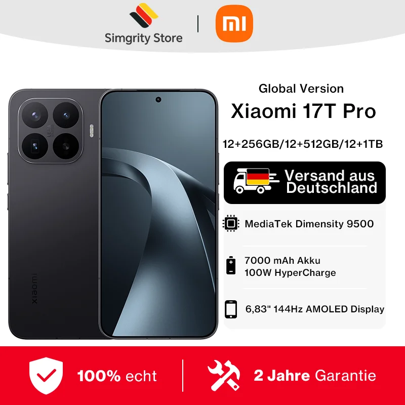 Versión Global Xiaomi 17T Pro Smartphone MediaTek Dimensity 9500 7000mAh 100W P…