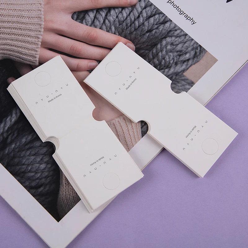 50pcs White Cardboard Fold Over Hang Tags