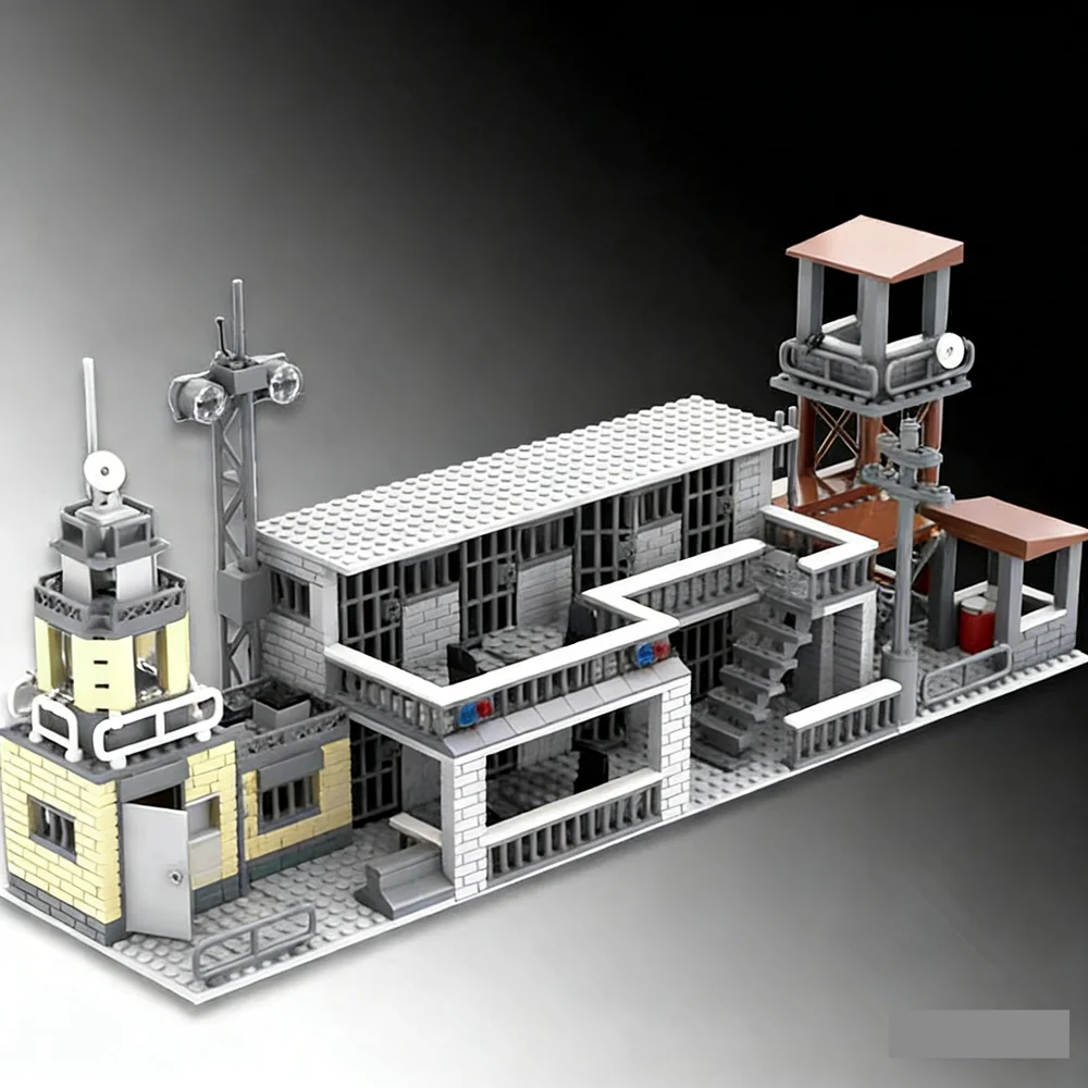 Newest Military Base Building Blocks Set Policeman Figures Prison Watchtower Construction Bricks Toy for Chilren Boys Model Kit