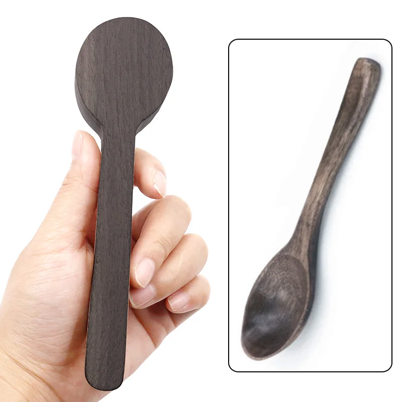 DIY Wood Carving Spoon Blank Basswood /Beech /Walnut Wood Unfinished Wooden Craft Whittling Kit Semi-Finished Timber Spoon Mould