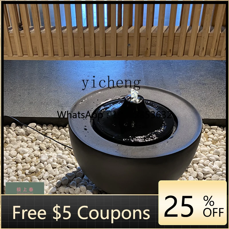 BJ   fountain flowing water modern courtyard villa lucky water system light luxury decoration floor-to-ceiling water feature