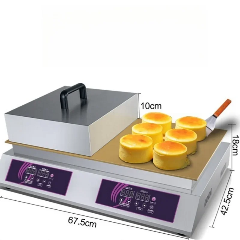 

Commercial Double Head 110V 220V Souffle Maker Snacks Machine Copper Pan Rapid Heating Fluffy Pancake Baker Souffler Machine