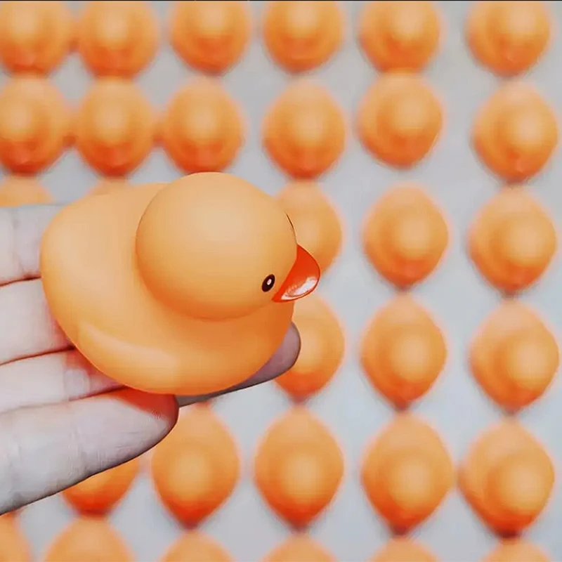6/12/24 pcs orange Rubber Ducks in Bulk Small Duck Gift Bathtub Toys for Holiday Cruise Birthday Party Favor