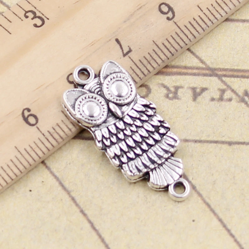 10pcs Charms Owl Connector 17x13mm Tibetan Silver Color Pendants DIY Antique Finding Making Handmade Jewelry