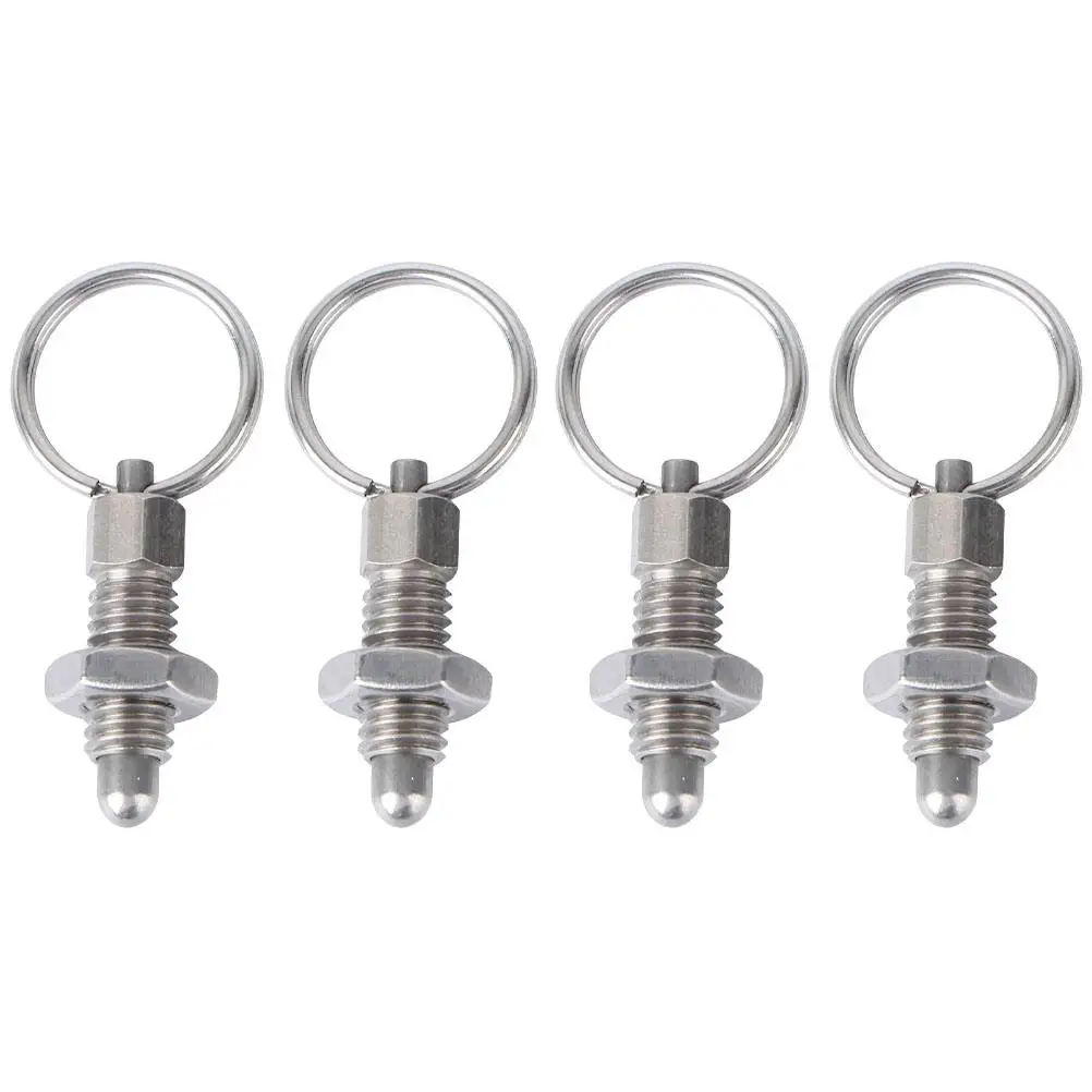 

4 Pcs Stainless Steel Knob Plunger Spring Pin Plungers Indexing Positioning 304 with Pull Quick Release