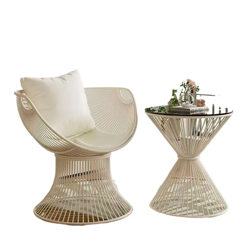 New modern balcony leisure table and chair sofa chair tea table three-piece simple beauty salon negotiation table and chair comb