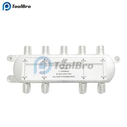 8 Way Satellite Signal Splitter 5-2400MHz TV Aerial Antenna RF Coaxial Cable Splitter Satellite TV Receiver