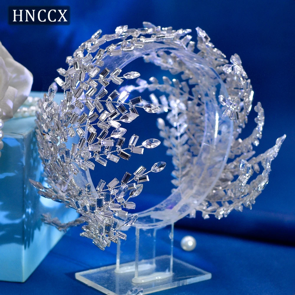 HNCCX Wedding Headband Bridal Hair Accessories Rhinestone Leaves Bride Headdress Handmade Headpieces For Women Party CP383