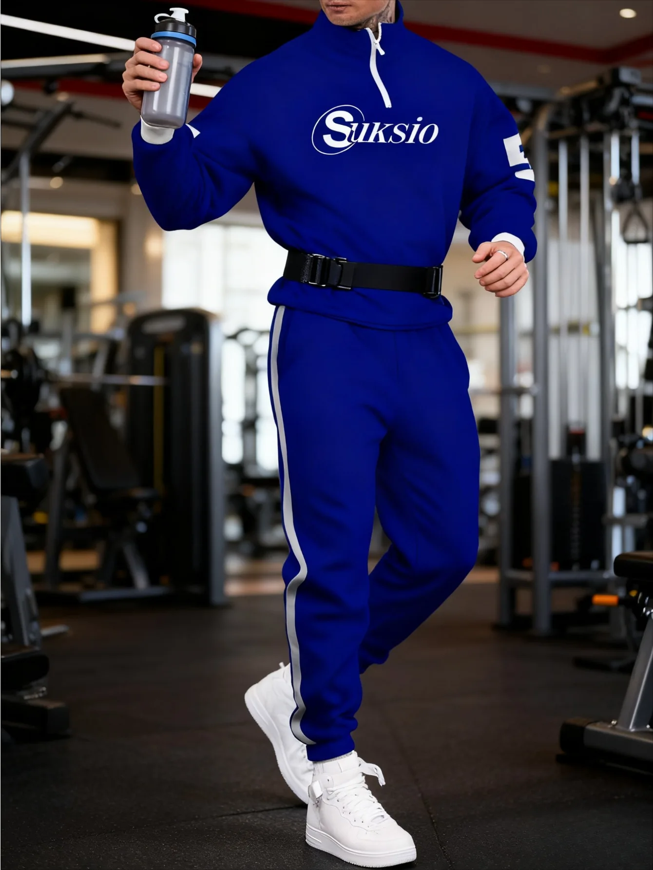 ชุดกีฬาแบบซิปครึ่งตัวพิมพ์ลายดิจิทัลสำหรับผู้ชายสไตล์ยุโรปและอเมริกา - ผ้าสเวตเชิ้ตคุณภาพสูงที่อ่อนโยนต่อผิว