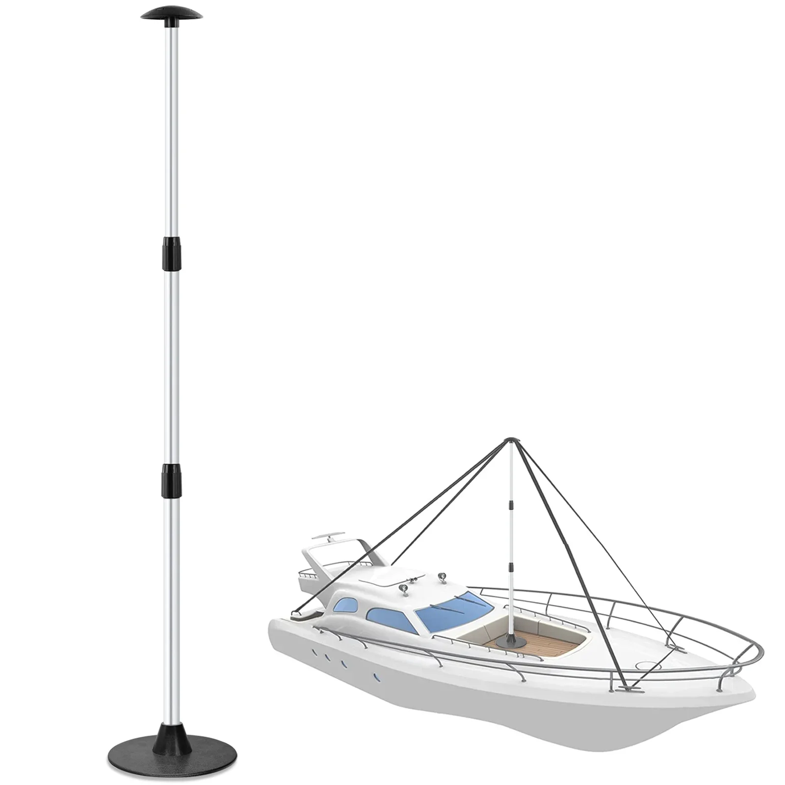 

Boat Cover Support Pole 3 Section Telescoping Adjustable Lightweight Boat Cover Support Pole for Yachts Fishing