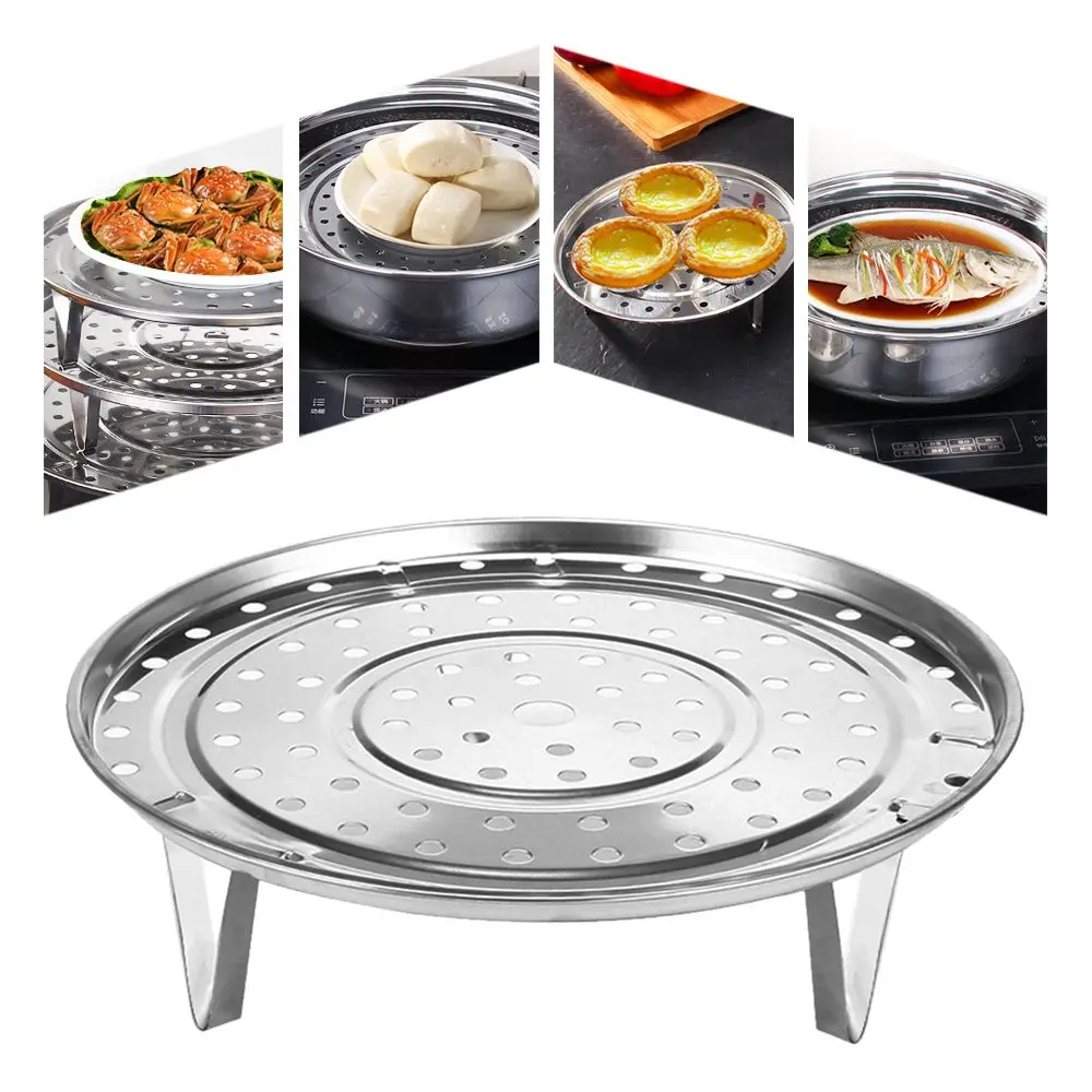 New Stainless Steel Tray Stand Multifunction Cookware Steamer Shelf Pot Steaming Steamer Rack