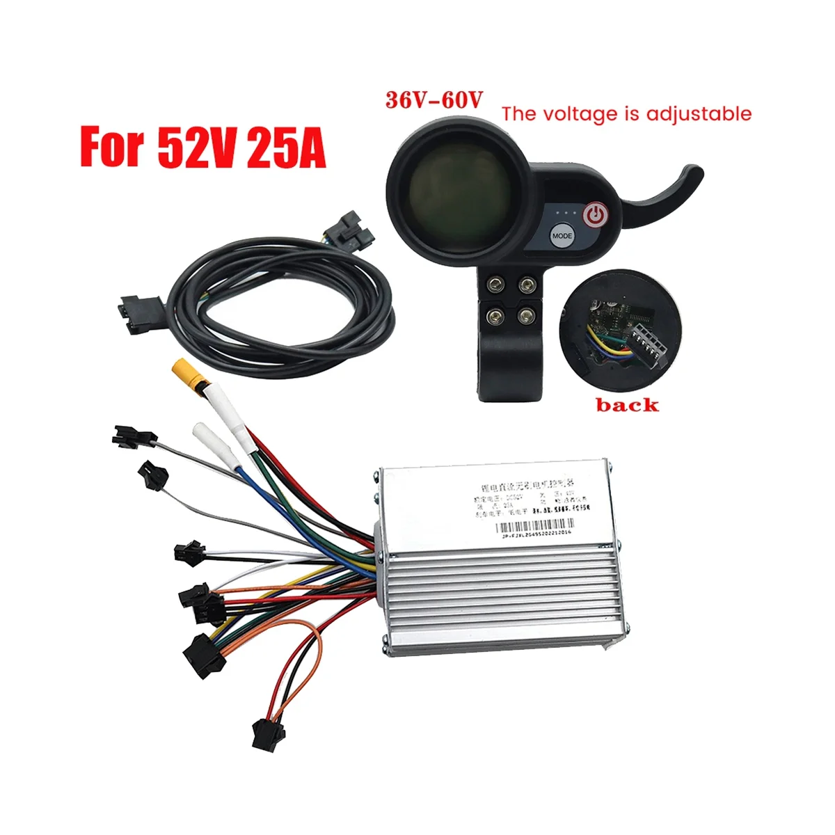 For JP 52V 25A Controller Brushless Motor+36-60V Dashboard Meter Kit for JP Electric Scooter Accessories