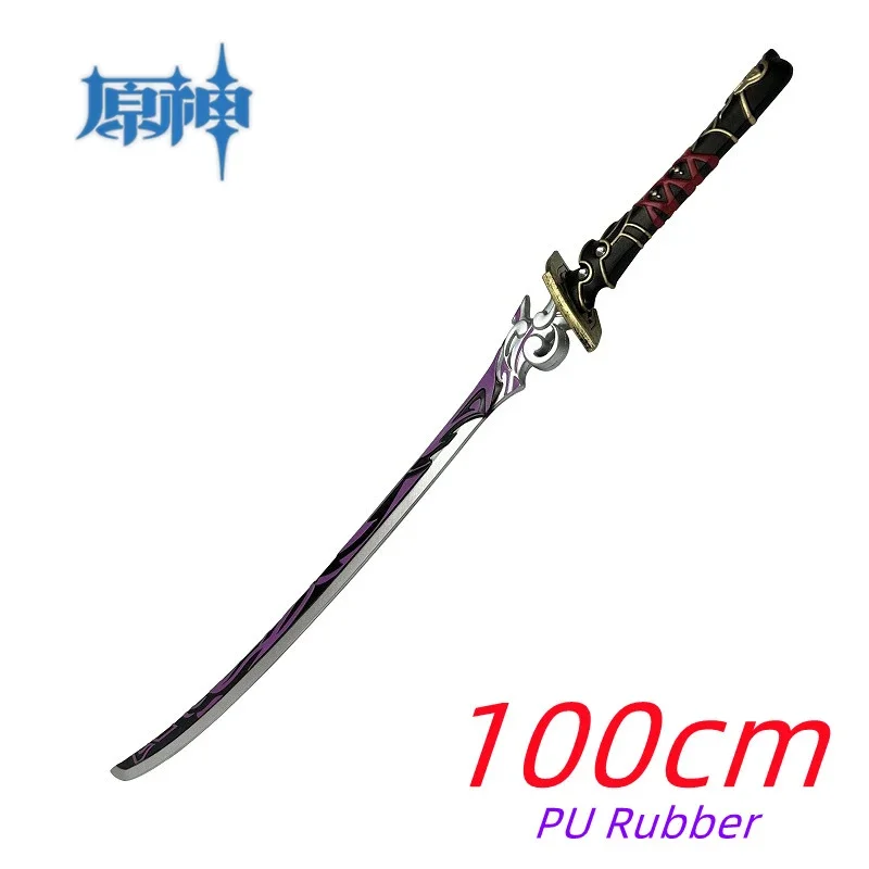 لعبة جينشين تأثير السيف 105 سنتيمتر رايدن شوغون كاتانا بعلزبول موسو أسلحة السيف تأثيري المرحلة الدعائم هدية لعبة المطاط